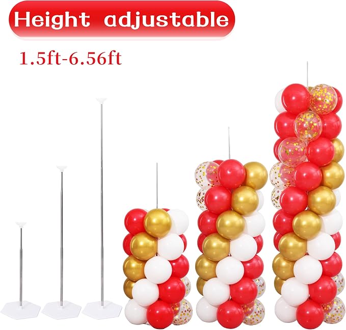 Red and Gold Balloon Column Stand Kit Set of 2 - Image 4