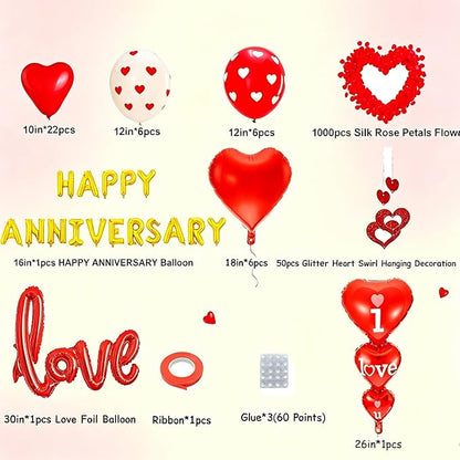 Happy Anniversary Decorations, Happy Anniversary Banner, Heart Hanging String - Image 5