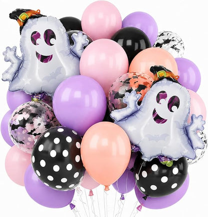Halloween Party Balloons Black Purple Pink by Froova