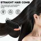 Mini Straightener Brush, Rechargeable Portable Hair Straightener Brush, 3-Speed Temperature Control, Anti-Scald Shell, Lightweight and Portable for Home Travel Gift (Black)