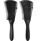 2 Pieces Detangling Brush for Afro America/African Hair Textured 3a to 4c Kinky Wavy/Curly/Coily/Wet/Dry/Oil/Thick/Long Hair, Knots Detangler Easy to Clean (Black)