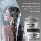 Temporary Silver Gray Hair Spray Color Wax 4.23 oz, Instant Natural Hairstyle Cream Dye, Disposable Coloring Mud for Men Women Youth, Grey Styling Pomades, Party Cosplay DIY Halloween