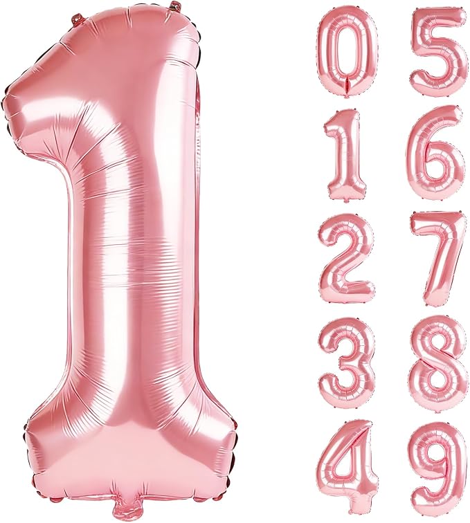 40 Inch Number 1 Balloons for 1st Birthday Party Decorations, 0-100 Jewelry by FOBELEC