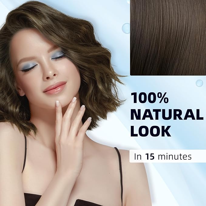 Ivnil Chestnut Brown Hair Dye Shampoo 3 in 1 Hair Color for Women & Men - Herbal Ingredients Color in Minutes 500ML