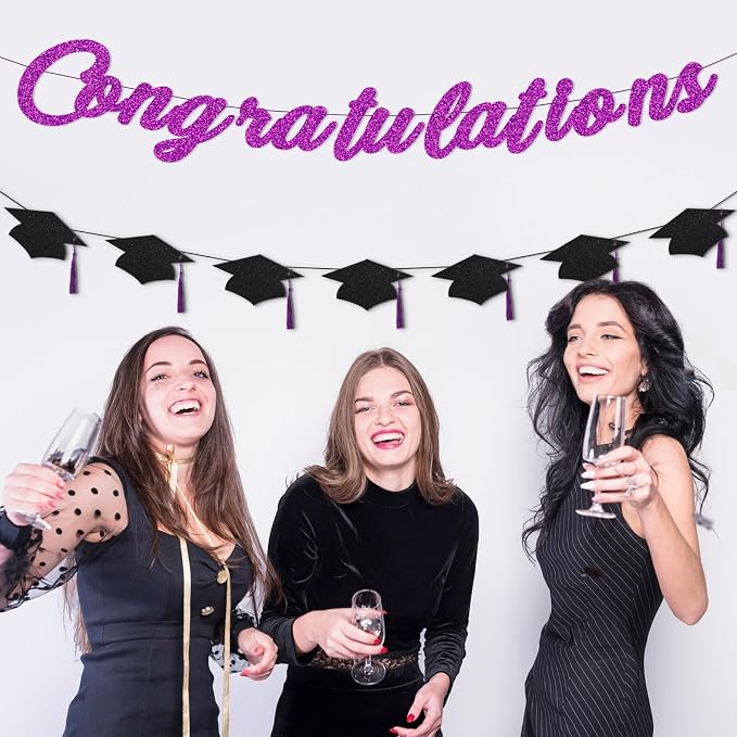 Congratulations Banner Pre-Strung Grad Cap Banner Graduation Decorations 2026 2 - Image 6