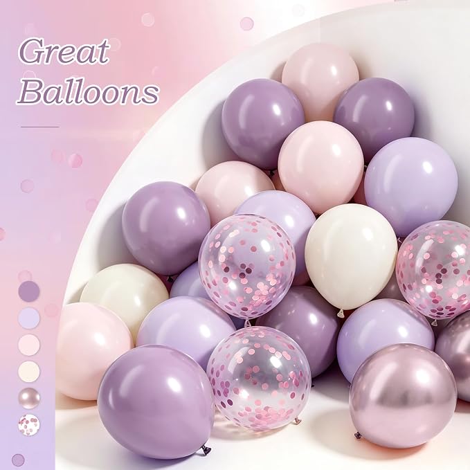 60pcs 12inch Dusty Purple Balloons - Image 4