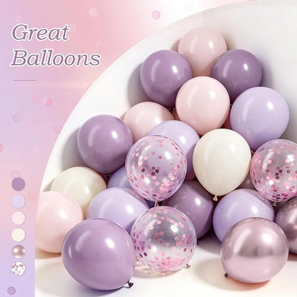 60pcs 12inch Dusty Purple Balloons - Image 4