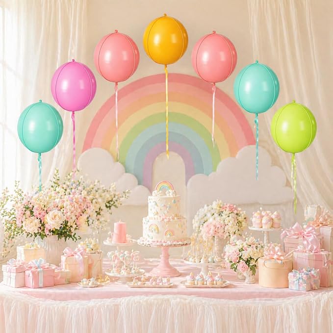 Pastel Colorful Round Foil Balloons 9 pcs - Image 6