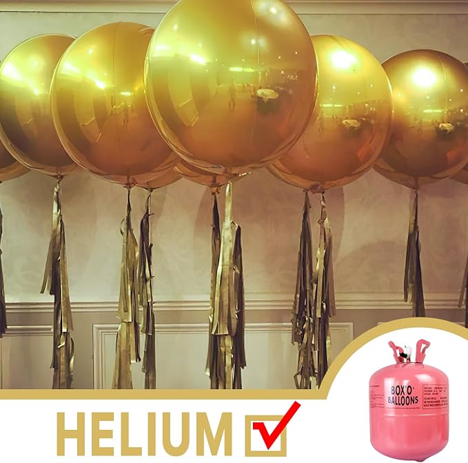 PartyWoo Metallic Gold Large Round Giant 4D Foil Balloons 3pcs 50 Inch | 50 Inch - Image 3