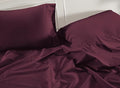 Lane Linen 100% Organic Cotton King Size Pillow Cases Set of 2 - 20"x36" Windsor Wine