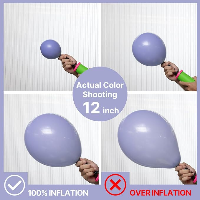 PartyWoo Dusty Blue Balloons 100pcs Boho Dusty Purple Muted Lavender Color | 12 - Image 4