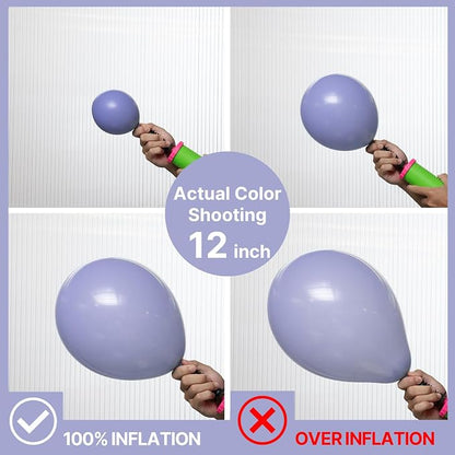 PartyWoo Dusty Blue Balloons 100pcs Boho Dusty Purple Muted Lavender Color | 12 - Image 4