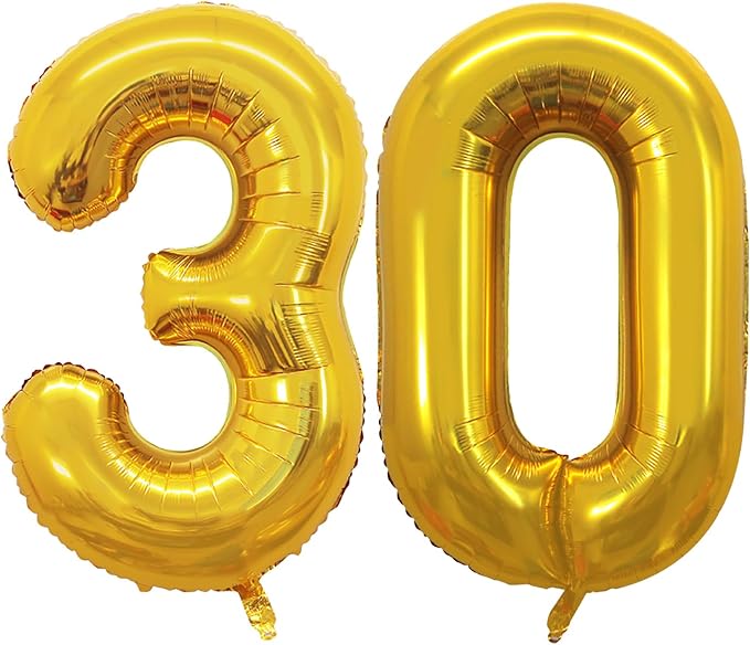 Number 30 Balloons for 30th Birthday Party Decorations, 42 Inch Jumbo Foil by GOER
