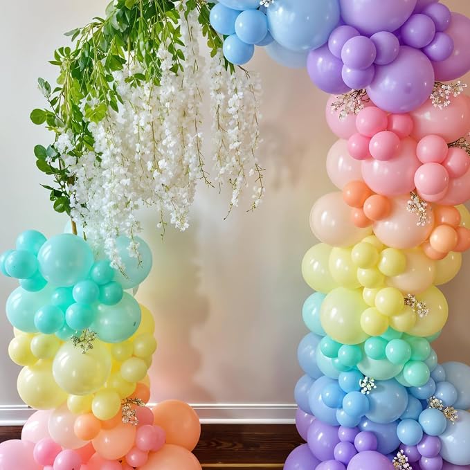Pastel Balloons, 12 Inch Macaron Pink Yellow Purple Blue Green Latex and - Image 7