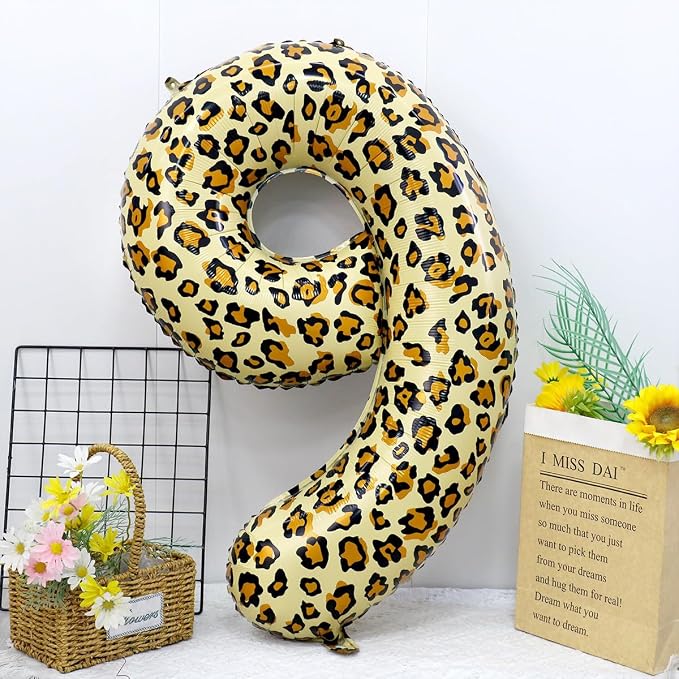 40Inch Large Leopard Print Number 5 Foil Balloons Cheetah 5th Wild One First - Image 6