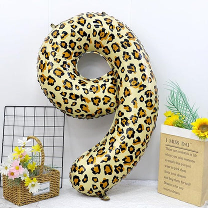 40Inch Large Leopard Print Number 7 Foil Balloons Cheetah 7th Wild One First - Image 5