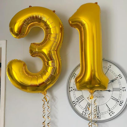 Gold 11 Balloon Number, 40 Inch Number 11 Balloon Large Gold Foil Mylar Helium - Image 4