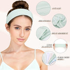obeoby Floral Headbands for Women, Stripe Cherry Hairbands Non Slip Cotton Fashion Hair Bands for Teen Girls Valentines Gifts