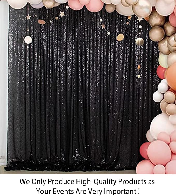 ShinyBeauty PHOTOBOOTH Background Best Choice-4FTx7FT-Black-Sequin backdrops - Image 2