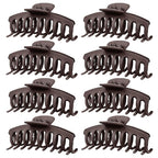 TOCESS Hair Claw Clips for Women - 8PK Large Neutral Matte Jumbo Hair Clips for Thick, Thin, Long, Short, Curly Hair Girls, Big Jaw Clip Set for Daily Use(Mocha Brown)