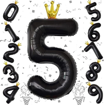 40 Inch Black 5 Number Balloons - Image 8