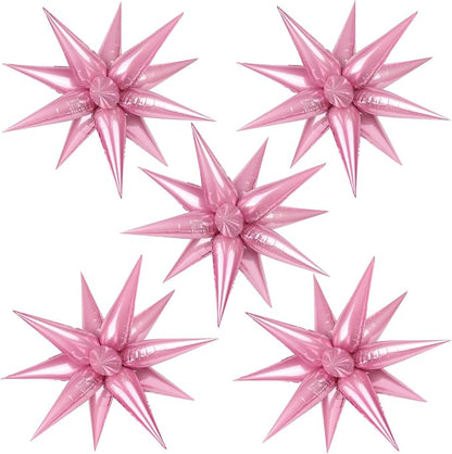 60 Pcs Star Balloons Explosion 12 Point Foil Cone Balloons Magic Balloon Large by TOTAFAM
