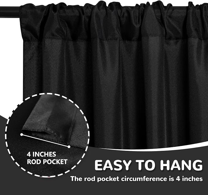 Black Backdrop Curtain for Party Backdrop Drapes Panels - Image 4