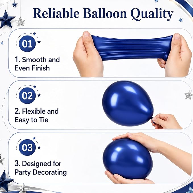 Navy Silver Balloons - Image 3