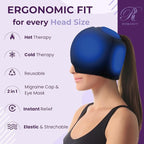 2-in-1 Migraine Relief Cap with Detachable Eye Mask – Hot & Cold Therapy Headache Hat for Migraines, Sinus Pressure, Tension & Stress Relief – Reusable Gel Ice Pack, Light Blocking, Comfortable Fit