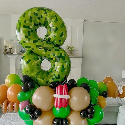 Number 18th Birthday Balloon Lime Green Pixel, 40 Inch Large Dark Kelly Green - Image 3