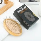 Metal Hair Brush for Hair Growth(No Handle Design) Combetter, Natural Wood Brush, Mini Hair Scalp Massager Metal Bristles Detangling Brush for Women, Men &Kids