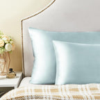 BEDELITE Satin Body Pillow Cover 2 Pack, Super Soft and Cooling Body Pillow Pillowcase for Hair and Skin, Breathable Silky Full Long Pillowcase Cover(20"x54", Stone Blue)
