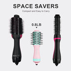 Dual Voltage Travel Dryer Styler in One, 2 Inch Oval Jet Brush for Worldwide Use, 110-240V European Hair Dryer & Volumizer with Universal Adapter