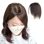 Real Human Hair Topper Double-Monofilament Top Hand-Tied Hair Pieces Mid Length for WomenThinning Hair BHADS812 (BL Natural Black × Hair Length:9.8"(25cm), Base Size:3.1"×4.7"(8cm×12cm))