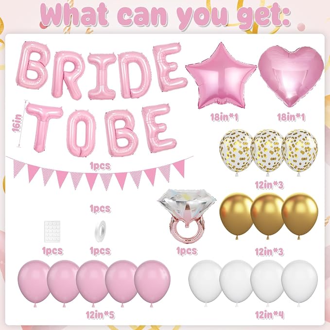 Pink and Gold Bachelorette Party Decorations - Image 2