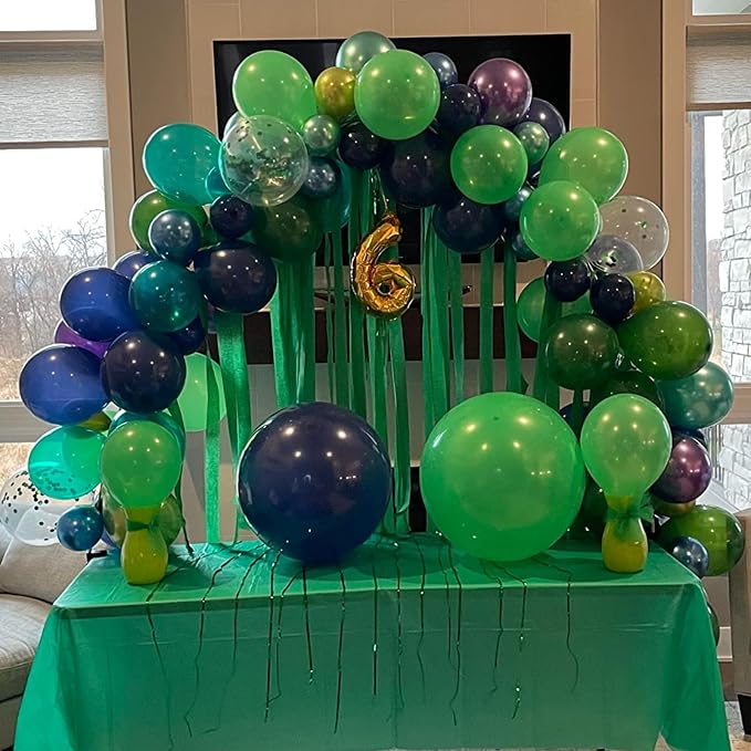 Blue and Green Balloons, 12 Inch Dinosaur Balloons - Image 6