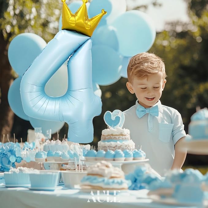 AULE 40 Inch Big Light Blue 4 Balloon Number - Image 4