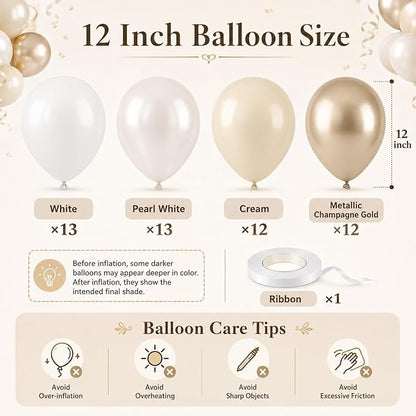 Beige White Pearl Balloons - Image 4