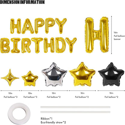 CANREVEL Happy Birthday Banner 13pcs 16 Inch Mylar Foil Letters - Image 2
