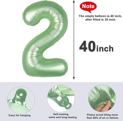 2 Balloon Number 40 Inch Olive Green Balloons - Image 7
