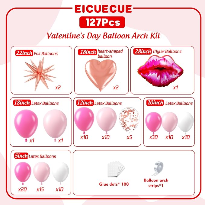 Valentines Day Balloons Garland Arch Kit - Image 2