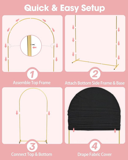 Pureegg Arch Backdrop Stand and Cover Set, 7.2 ft, Celebrations, Easy Assembly - Image 2