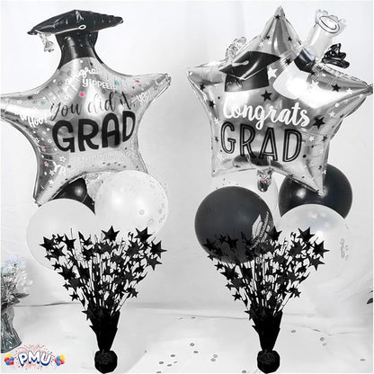 PMU 6 Pack Bursting Star Metallic Foil Spray Centerpiece- Metallic Black - Image 2