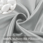 Adubor 100% Silk Pillowcase - Mulberry Silk Pillow Cases, 23 Momme 6A Grade Fibers, Silk Pillow Case for Hair and Skin Health, with Hidden Zipper (King 20''×36'', Dark Gray, 1PC)