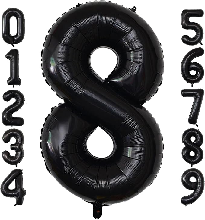 Number Balloons Black Party Balloon by United-UnicornsParty
