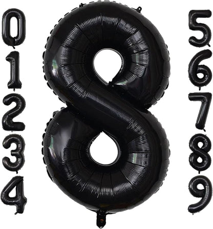 Number Balloons Black Party Balloon by United-UnicornsParty