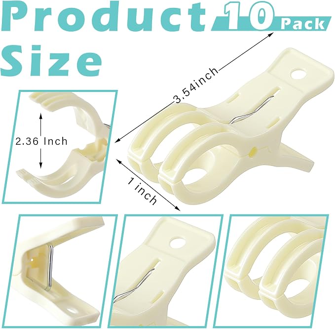 LemonRoad 10 Pack Large Balloon Arch Clips Plastic Transparent Backdrop Spring - Image 2