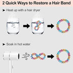 JessLab Spiral Hair Ties, 20 Pcs Traceless Phone Cord Hair Ties No Crease Spiral Bracelet Plastic Coil Ponytail Holders No-Damage Headband Hair Accessory for Girls Women Ladies Gift, Mix Color 5