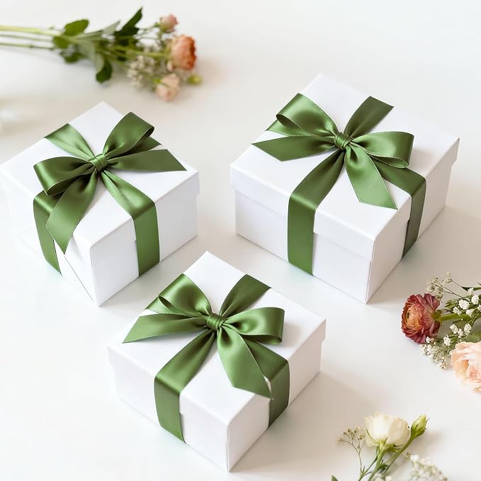 KINGLAKE Olive Green Satin Ribbon - Image 4