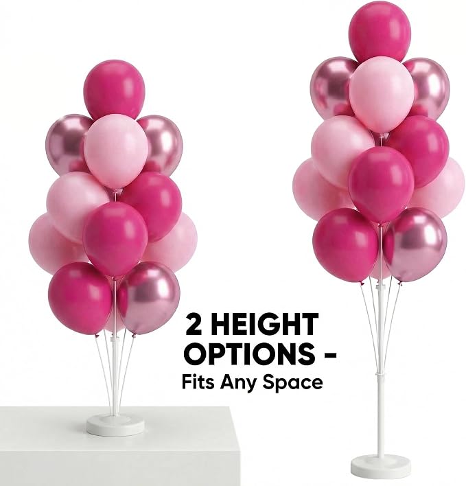 Metallic Chrome Pink Balloon Tower Stand Sticks - Image 3